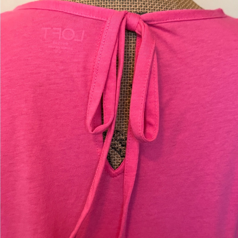 LOFT Fuchsia Eyelet Ruffle Blouse - Picture 2 of 6